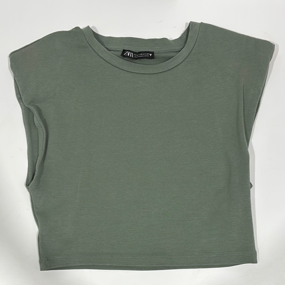 Zara Green Short Sleeve Top